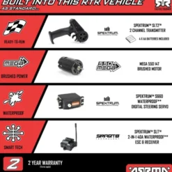 ARRMA 1/10 FURY MEGA 550 2WD Short Course Truck RTR Rood (Versie 2024/2025) met accu en lader