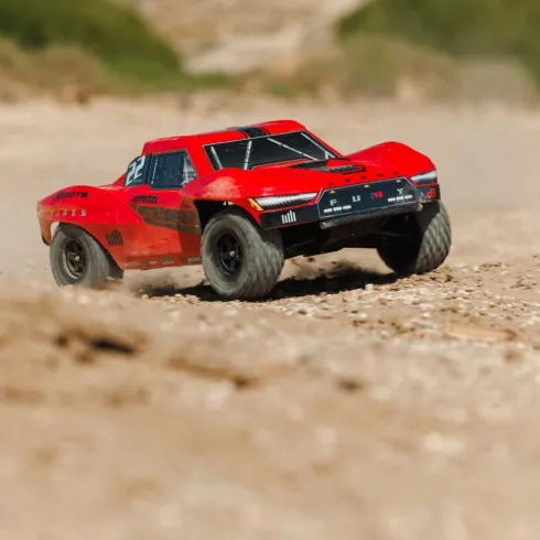 ARRMA 1/10 FURY MEGA 550 2WD Short Course Truck RTR Rood (Versie 2024/2025) met accu en lader