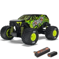 ARRMA 1/16 Gorgon Grom 4×4 Brushed Monster Truck RTR Geel compleet met Spektrum 7.4V 1400mAh 2S LiPo accu en USB-C lader