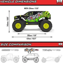 ARRMA 1/10 GORGON 2WD RTR Brushed Monster Truck Paars compleet met accu en lader (Versie 2025/2026)