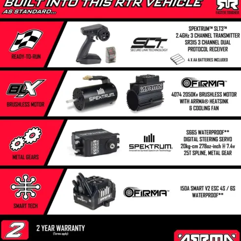 Arrma 1/8 Kraton 6S V6 EXB 4X4 RTR Brushless Speed Truck Zwart