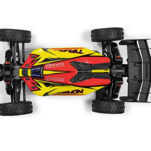 ARRMA 1/8 TYPHON MEGA 665 4X4 Brushed Buggy Geel RTR zonder accu en lader
