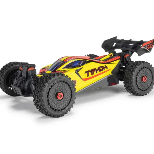 ARRMA 1/8 TYPHON MEGA 665 4X4 Brushed Buggy Geel RTR zonder accu en lader