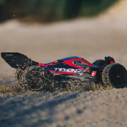 ARRMA 1/8 TYPHON 6S BLX V5 4WD Buggy Spektrum Firma RTR – Zwart