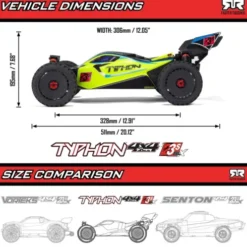 ARRMA 1/8 TYPHON 223S DSC 4X4 RTR Brushless Buggy Blauw