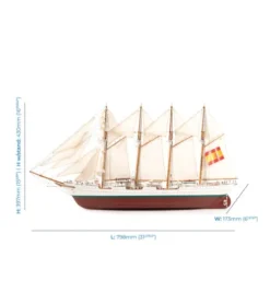 Artesania Latina Juan Sebastián de Elcano 1/140 houten scheepsmodel Collector-set – Een indrukwekkend houten model van een van de bekendste zeilschepen ter wereld