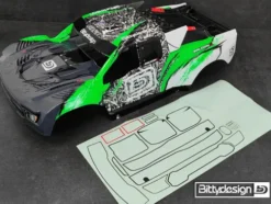 BittyDesign FALCON-X 1/7 Pre-Painted Green body for ARRMA Mojave 6S BLX, Pre-cut 1.5mm