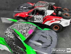 BittyDesign FALCON-X 1/7 Pre-Painted Green body for TRAXXAS UDR Pre-cut 1.5mm