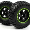 Blackzon – Smyter Desert Truck Wheels/Tires (Black/Green/2pcs) – 540183