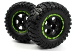 Blackzon – Smyter Desert Truck Wheels/Tires (Black/Green/2pcs) – 540183