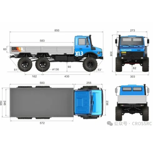 Cross RC Crawling EMO XL3 1/8 775 Brushed RTR Blauw