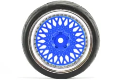 Fastrax 1/10 onroad banden met blue/chrome velgen 4 stuks