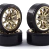 Fastrax 1/10 onroad driftbanden met gouden velgen 4 stuks