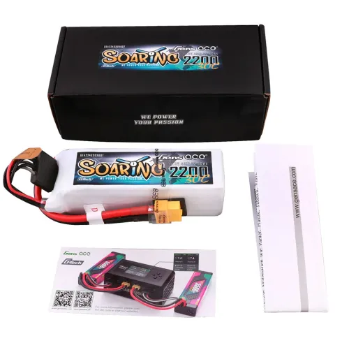 Gens Ace G-Tech Soaring 2200mAh 14.8V 30C 4S1P LiPo Accu met XT60 Stekker
