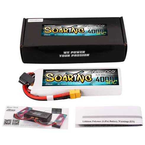 Gens Ace G-Tech Soaring 4000mAh 11.1V 3S 30C LiPo Accu met XT60 Stekker