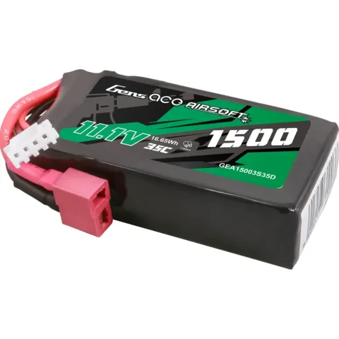 Gens Ace 1500mAh 3S 11.1V 35C LiPo Accu met T-Plug voor BlackZon Smyter MT Turbo 1/12 / MJX RC auto / andere RC modellen