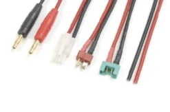G-Force RC – Laadkabel – Universeel 4in1 – Tamiya, MPX, Deans, Free wire – 16 AWG Siliconen-kabel – 1 st