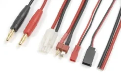G-Force RC – Laadkabel – Universeel 5in1 – BEC, Futaba RX, Tamiya Male, Deans, Free wire – 16 AWG Siliconen-kabel – 1 st