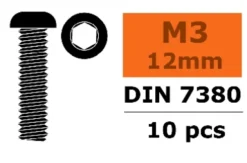 G-Force RC – Laagbolkopschroef – Binnenzeskant – M3X12- Staal – 10 st