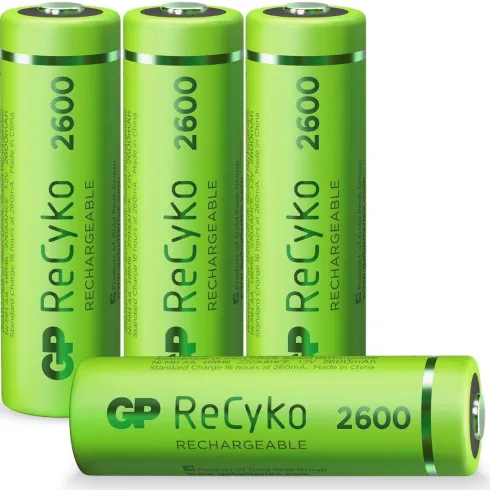 GP AA batterij Oplaadbaar GP NiMH 2600 mAh ReCyko 1,2V 4 stuks