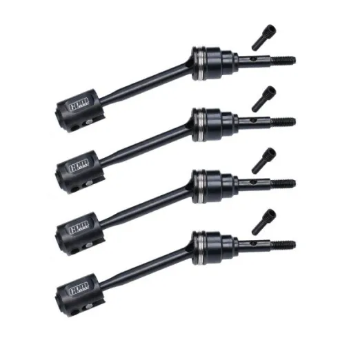 GPM Traxxas Mini Maxx BL-2S 4140 Carbon Steel Front & Rear Driveshafts And Drive Cups TXMM050FRS-BK (Vervanger TRX10750 / TRX10750X)