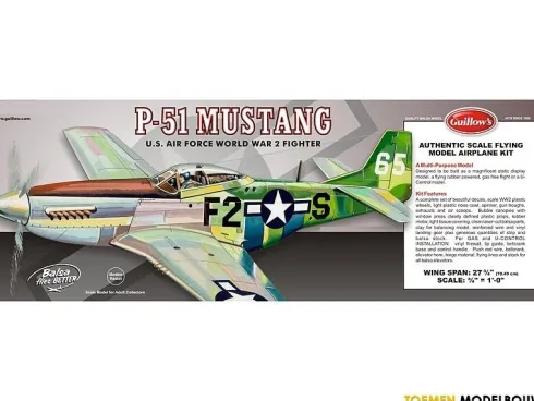 Guillows P-51 Mustang houten vliegtuig – 402LC