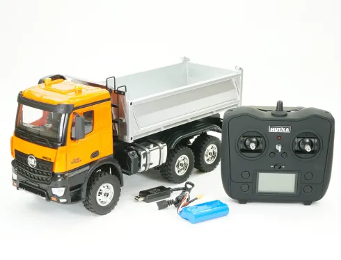 Huina 1/14 Aluminium 14-kanaals Dump Truck 2.4Ghz met geluid en verlichting