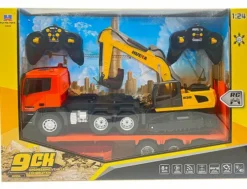 HUINA 1/24 2.4G 9-kanaals RC Platform Trailer en 6-kanaals Excavator Set (Versie 2024)