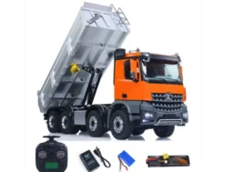 Huina K5701 1/14 Kabolite Metalen Hydraulische Dump Truck 8×8 Metaal 2-Speed Oranje