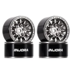 INJORA 1.0” Aluminium Beadlock Velgen Titanium – 0mm Offset – Set van 4 (W1056)