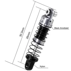 INJORA Aluminium 26mm Oil Shocks – 1/30 Axial SCX30 Titanium