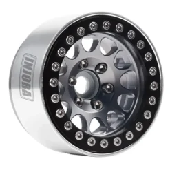 INJORA CNC Aluminium 1.9 Inch Beadlock Velgen Set (4 stuks) voor 1/10 RC Crawler Gun Metal / Zwart