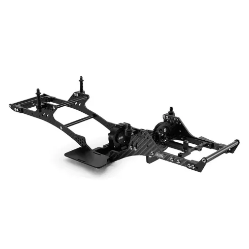 INJORA Front-Mounted Transmission LCG Carbon Fiber Chassis Kit voor 1/10 RC Crawlers – INC-10F