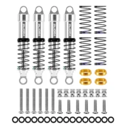 INJORA LS 55mm Aluminium Oliegevulde Schokdempers voor Traxxas 1/18 TRX-4M Zilver