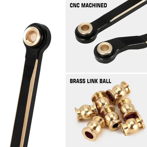 INJORA Messing High Clearance Links Set voor 1/18 RC Crawler TRX4M – High Trail K10 Upgrade (4M-97)