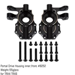 INJORA Messing Portal Drive Housing met Zwarte Coating voor TRX-4 & TRX-6 – 1/10 RC Crawler