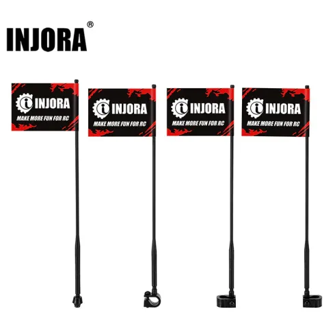 INJORA 147mm Decoratieve Antenne met Vlag 1/10 RC Crawler – INA-120