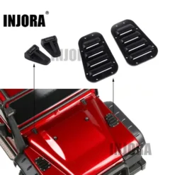 INJORA Set TRX4 Zwarte Plastic Luchtinlaatgrille & Motorkap Scharnier voor 1:10 RC Crawler Traxxas TRX-4