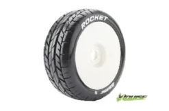 Louise B-Rocket 1/8 Buggy Banden Zeskant 17 mm (zacht) wit – Verpakt per 2 stuks