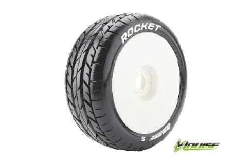 Louise B-Rocket 1/8 Buggy Banden Zeskant 17 mm (zacht) wit – Verpakt per 2 stuks