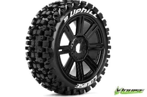 Louise B-Uphill 1/8 Buggy Banden Zeskant 17 mm (zacht) zwart – Verpakt per 2 stuks
