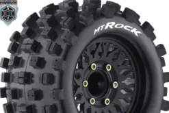 Louise RC MT-ROCK 1/10 Monster Truck Banden Set – Gemonteerd – Zwarte Velgen