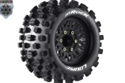 Louise RC MT-ROCK 1/10 Monster Truck Banden Set – Gemonteerd – Zwarte Velgen