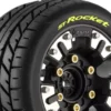 Louise RC ST-ROCKET Banden Set – Mini MAXX / Mini XRT – Soft Compound – Zwarte Velgen – 12mm Hex (LR-T3387SM)