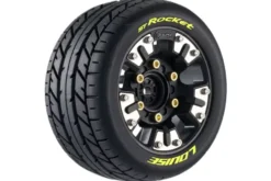 Louise RC ST-ROCKET Banden Set – Mini MAXX / Mini XRT – Soft Compound – Zwarte Velgen – 12mm Hex (LR-T3387SM)