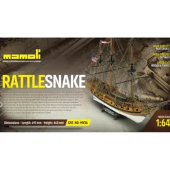 Mamoli USS Rattlesnake Brik zeilschip houten scheepsmodel 1:64