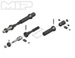 MIP X-Duty CVD Drive Kit, Front, 87mm to 112mm with 10mm x 5mm Bearing, Traxxas Stampede/Slash/Rally 4×4 – 18150