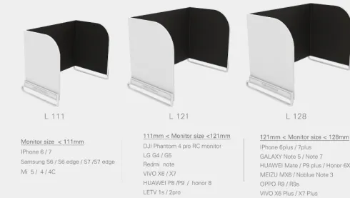 PGYTECH Monitor Hood voor smartphone 128mm