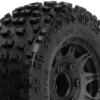 Proline Badlands 2.8″ All Terrain Tires Mounted for Stampede 2wd & 4wd Front and Rear, Mounted on Raid Black 6×30 Removable Hex Wheels