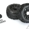 Proline Badlands 3.8″ All Terrain Tires Mounted for 17mm MT Front or Rear, Mounted on Raid Black 8×32 Removable Hex 17mm Wheels